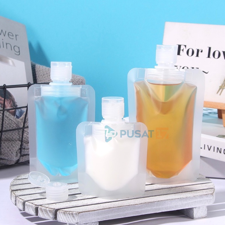 PUSAT17 BOTOL REFILL TEMPAT ISI ULANG SABUN SHAMPO CAIR TRAVEL / BOTOL PLASTIK FLIPTOP TRAVELING ORGANIZER POUCH / BOTOL TEMPAT SABUN LOTION SOAP LIQUID PORTABLE SERBAGUNA - Gambar 3