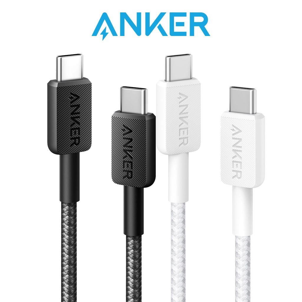 Anker 322 PowerLine USB-C to USB-C Braided Cable 3ft/0.9m 60W Fast ...