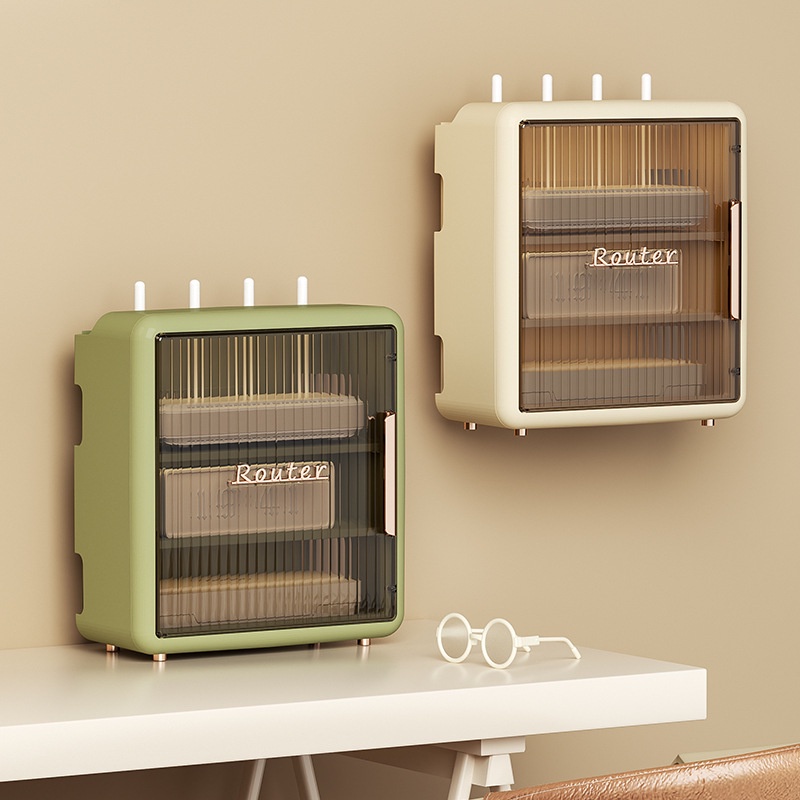 Wall Hanging Wireless Wifi Router Shelf Storage Box Wire Cable Storage ...