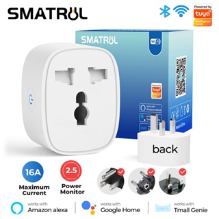SMATRUL 16A Smart WiFi Bluetooth Plug with 2 USB Ports (2.4ghz WiFi Only) EU Plug