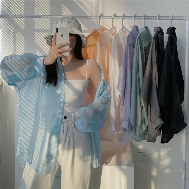 Summer Collection - Loose-Fitting Chiffon Sun Protection Shirt for Women, Breathable and Stylish UV Protective Clothing