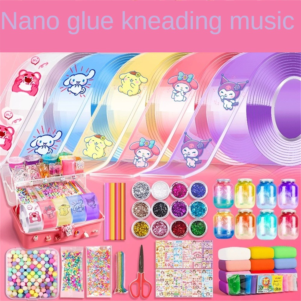Outwalk Adhesive Blowable Bubble Tapes Set Sanrio Colorful Glitter