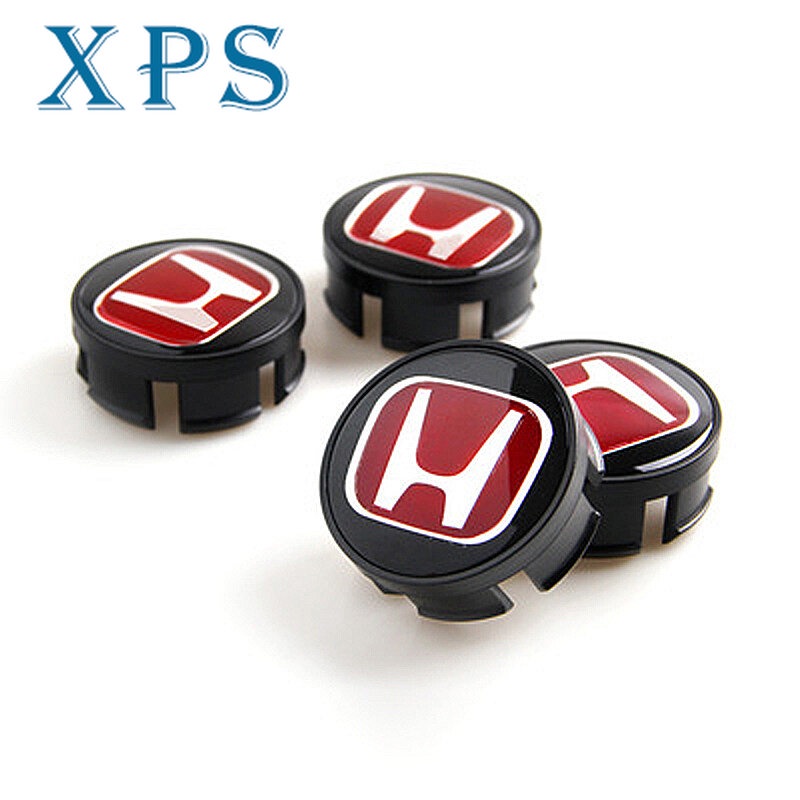 xps 4PCS 58/69mm Acrylic Red Honda emblems High Quality Wheel Center