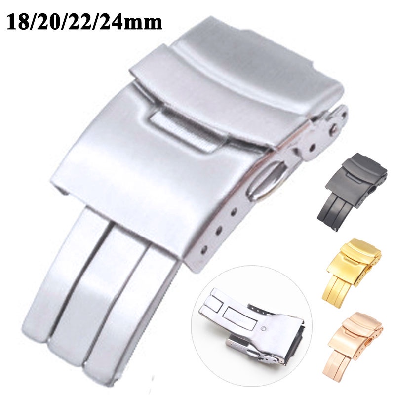 Metal Buckle 18mm 20mm 22mm 24mm 304 Stainless Steel Metal Folding 