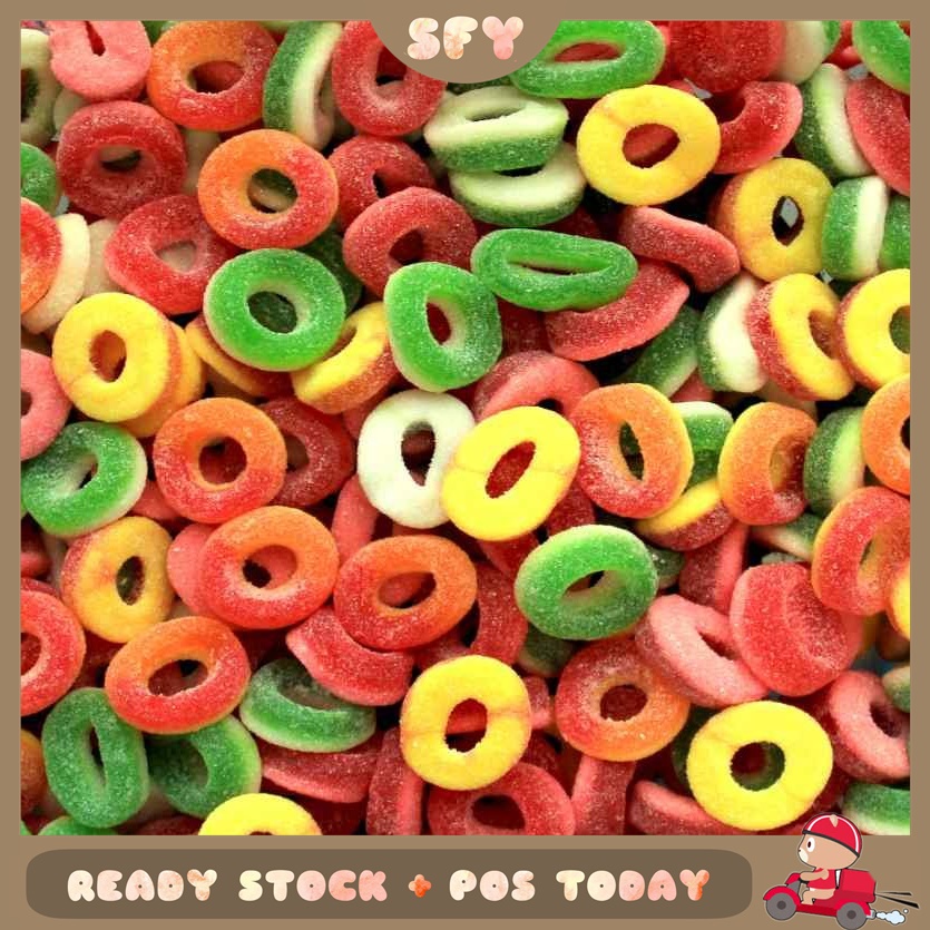 HALAL 100g Bebeto Sour Mix Rings Gummy Candy Gula Jelly Sweet Candy ...