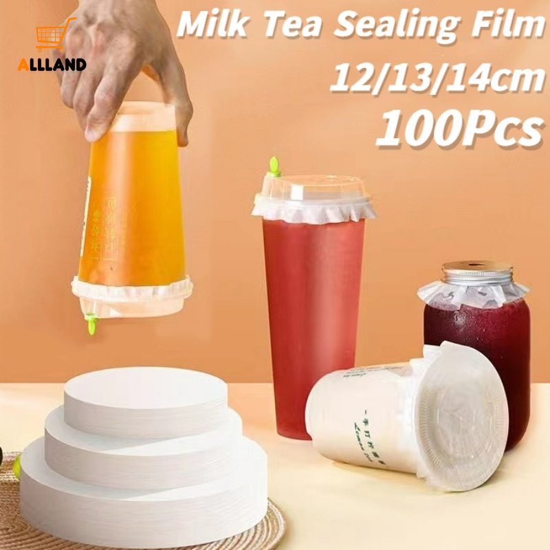 100Pcs Round Milk Tea Cup Leakproof Packaging Papers/ Disposable Fruit
