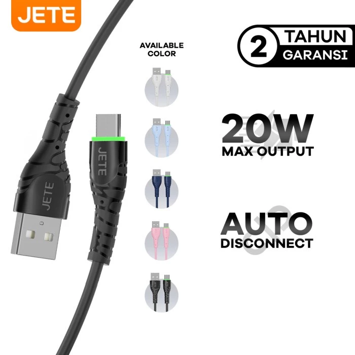 JETE Tiny 5 Kabel Data Type C Fast Charging 3A (100cm) - Kabel Data - Garansi 2thn - Gambar 3