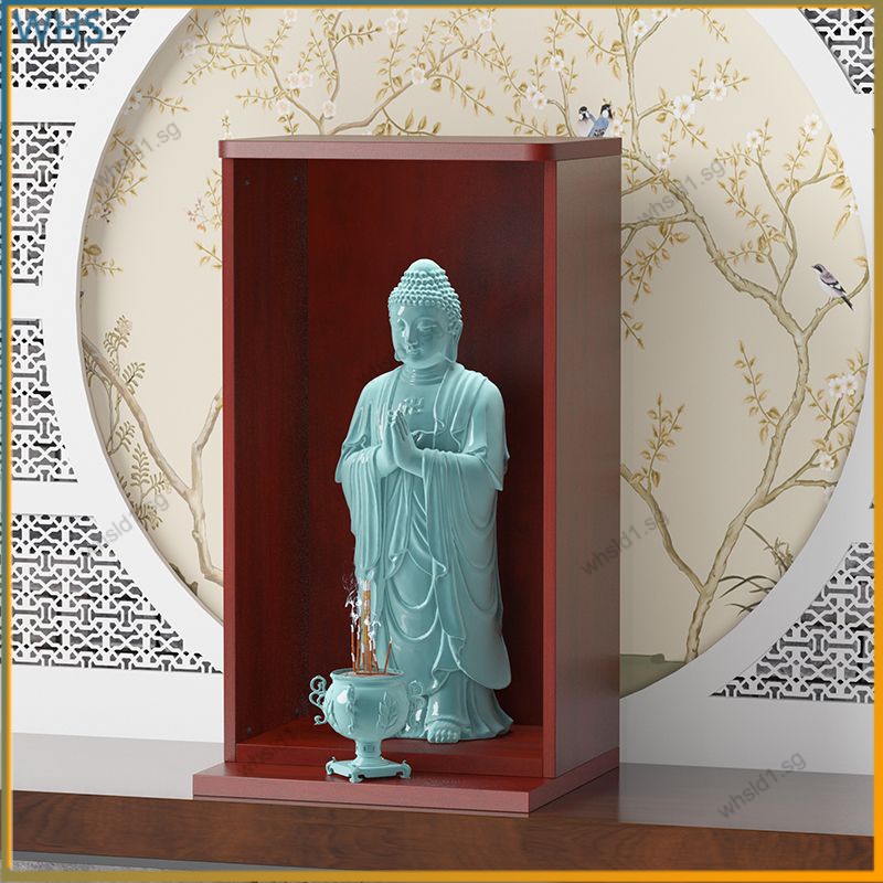 Buddha altar deity consecration table home shrine with door double door
