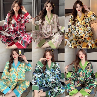 Ice silk pajamas women's 2022 new two-piece suits popular home wear women  pajamas set gece sikiş