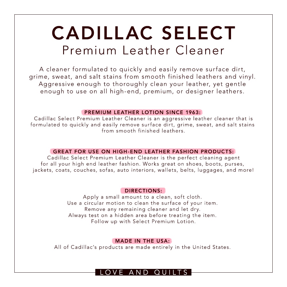 SG]❤️Cadillac Select Premium Leather Lotion 237ml & Cleaner 118ml, lotion  for Chanel LV Hermes bags, Polish & Protect