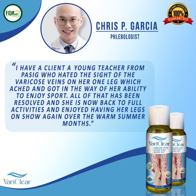 VariClear VARICOSE VEINS, SPIDER VEINS, BLOOD CLOT Varicose Vein