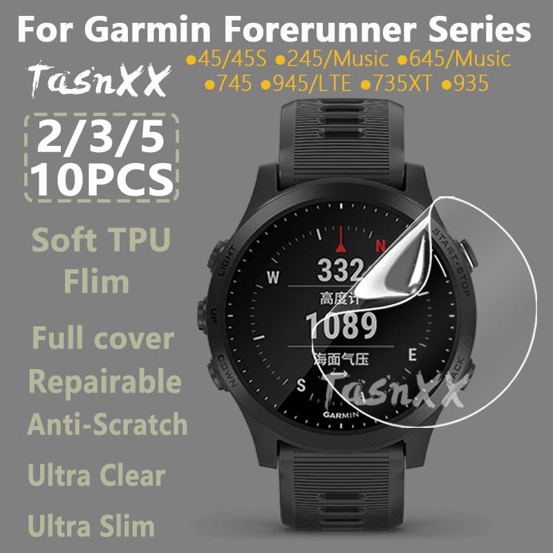 For Garmin Forerunner 45 45S 945 LTE 745 935 735xt 245 645 Music Smart Watch Ultra Slim Soft Hydrogel Repairable Film Screen Protector Not Tempered