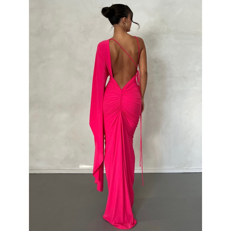 Red backless hot sale evening gown