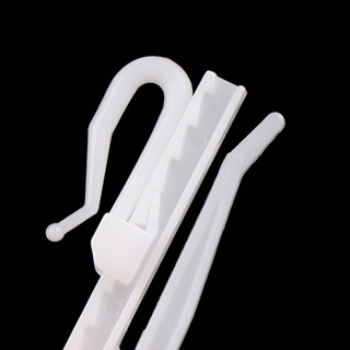 12Pcs 7cm Length White Plastic Window Curtain Adjustable Hooks