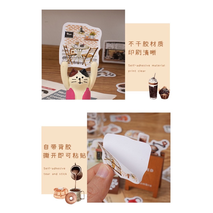 46 Pcs vintage Coffee Theme Paper Stickers For Art Journaling Collage ...