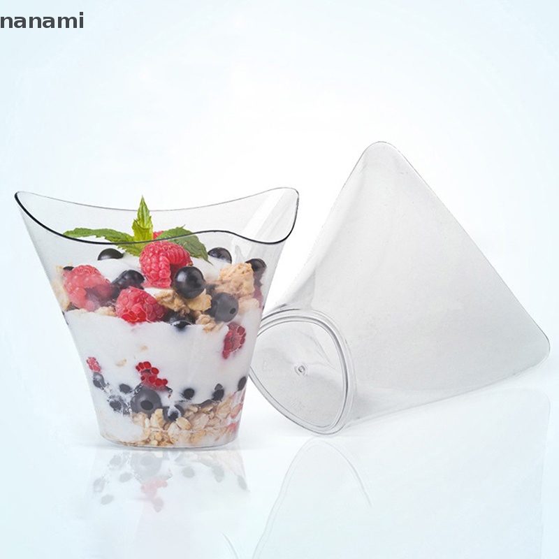 [Nanami] 10Pcs 100ML Disposable Clear Plastic Dessert Cups Trifle Jelly