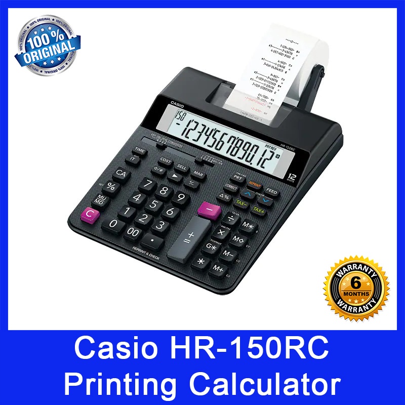 Casio HR150RC Printing Calculator. Multiple Functions. Durable. 6