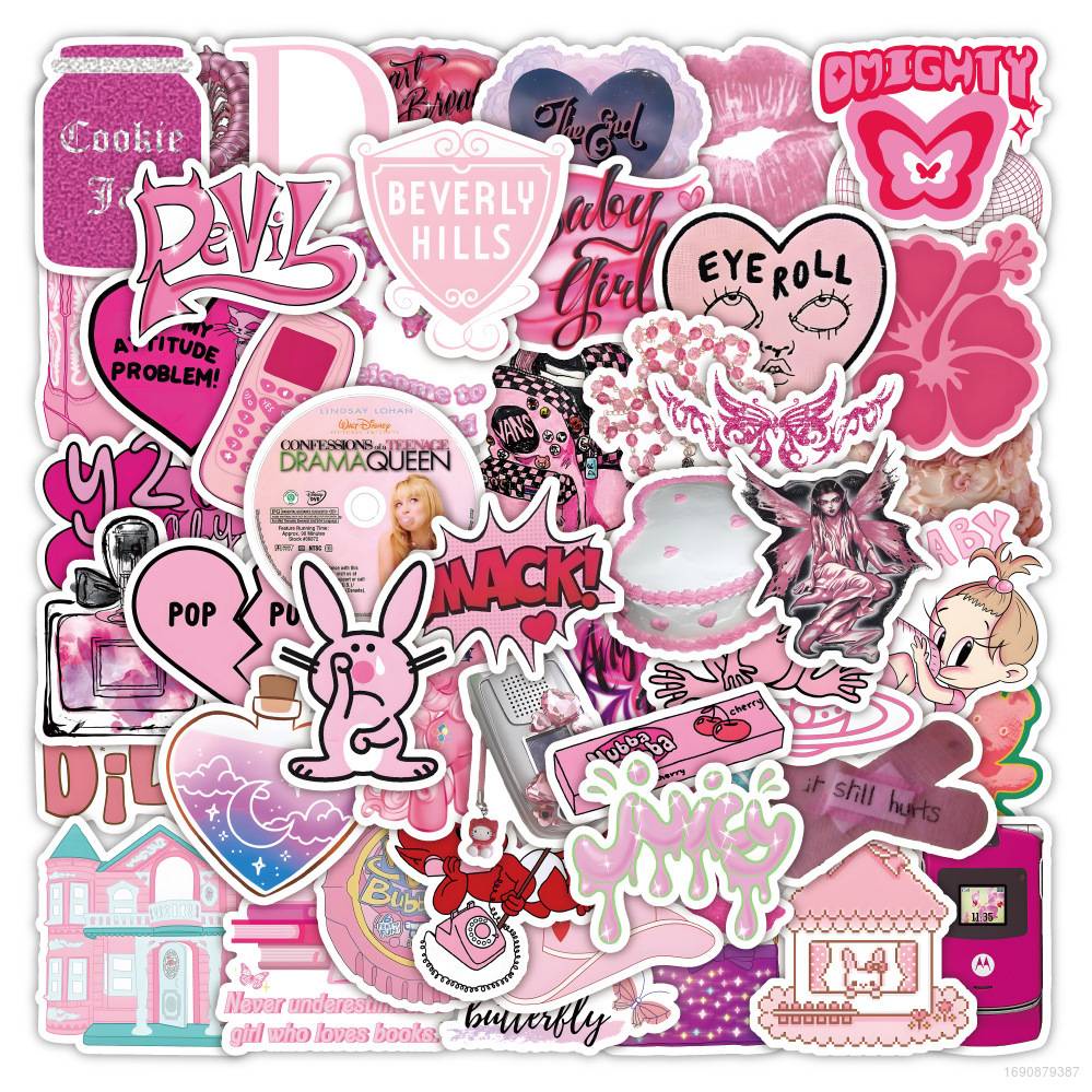 star3 50PCS/set Y2K millennium stickers Barbie pink decorate laptop ...