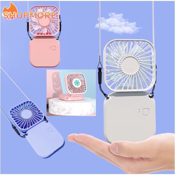 (Lanyard + Cable) Adjustable 3 Speed Handheld Personal Mini Fan / USB