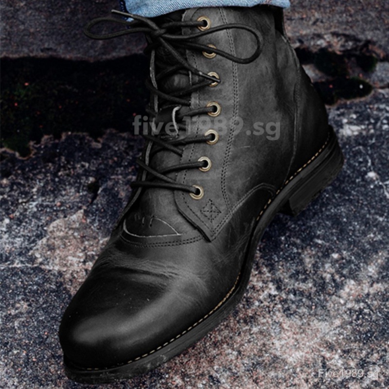 Mens distressed lace up on sale boots