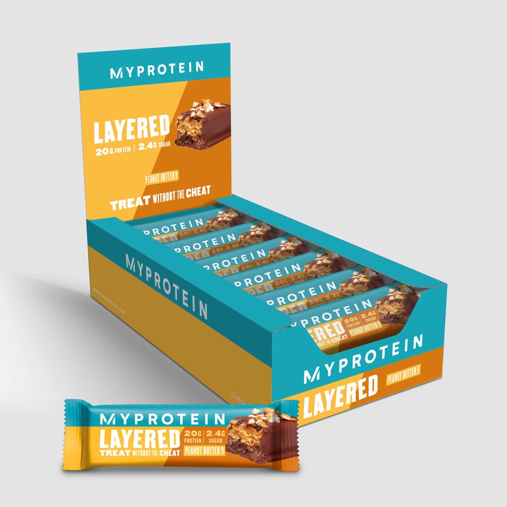 MyProtein Layered Protein Bar 12 Pack, CLEARANCE SALE, MELTED BARS, NO