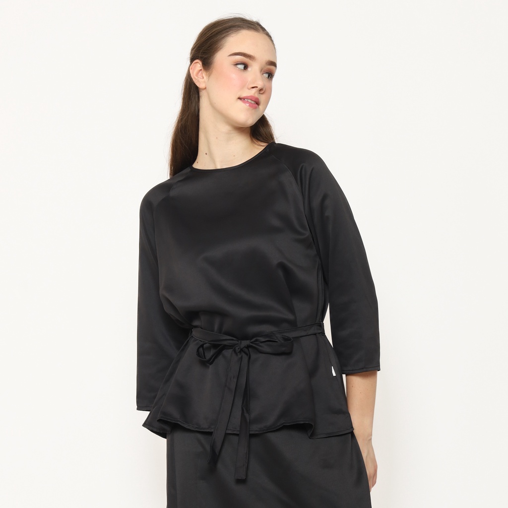 Rodeo - Blouse Wanita - Dhiva Shirt - Black - Gambar 3