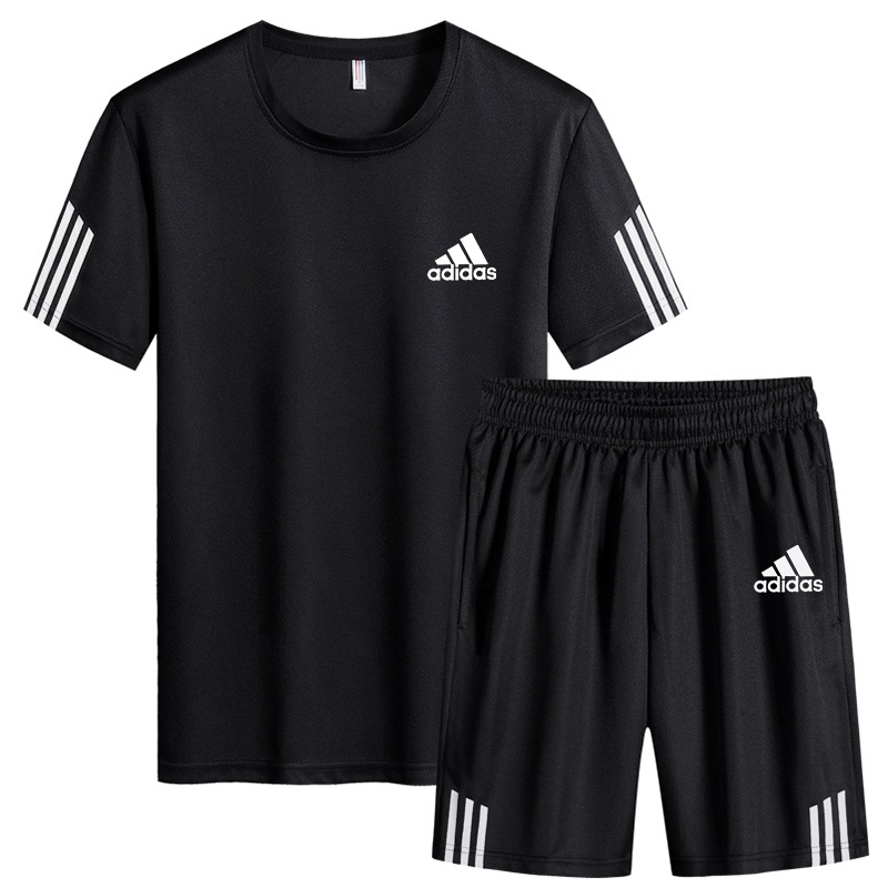Adi-das Men's Sports Suit 2023 New Style Mesh T-Shirt Casual Shorts YN80