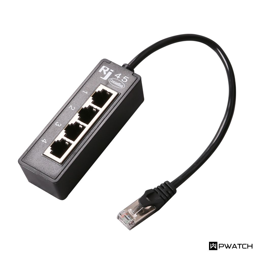 Rj45 Lan Connector Network Splitter Adapter 1 Male To 4 Female