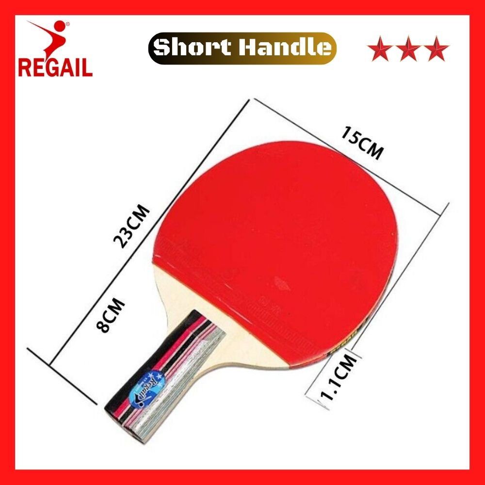 Short Handle Table Tennis Bat Raket Ping Pong Pemegang Pendek REGAIL ...