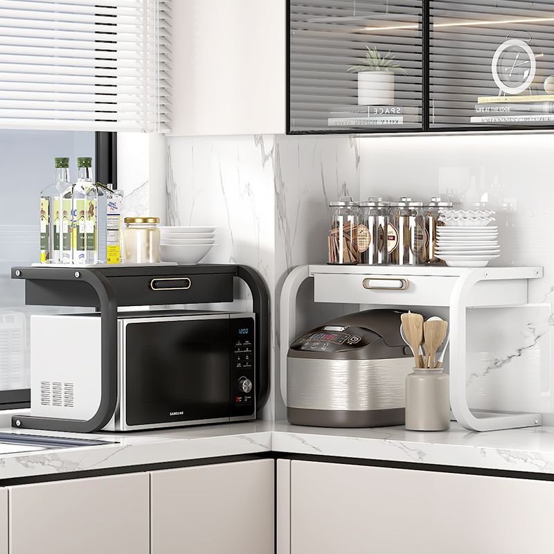 [Ready Stock] Kitchen Storage Rack, Ushaped Rack, Double Layer Microwave Oven Storage Rack