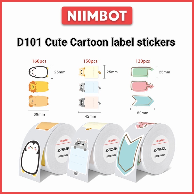Niimbot D101 Cute Cartoon Label Stickers, Stationery, Name, Campus ...