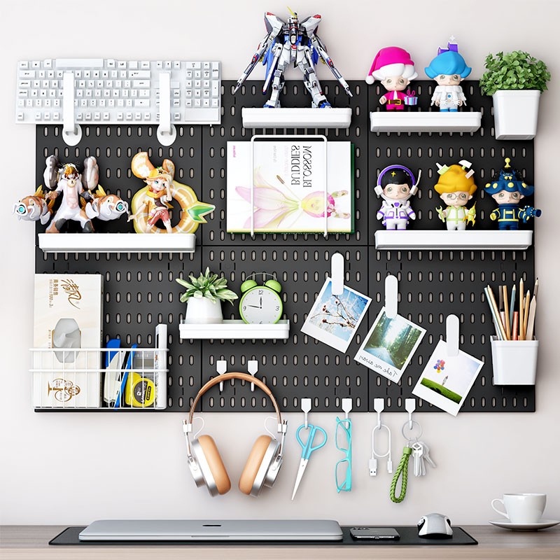 YOULITE Pegboard Wall Shelf No Drill Pegboard Accessories DIY Storage Organizer Wall Decor