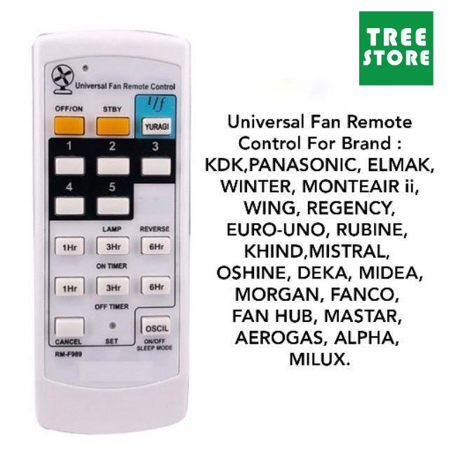 Universal Fan Remote Control RMF989 WALL CEILING FAN REMOTE CONTROLLER ...