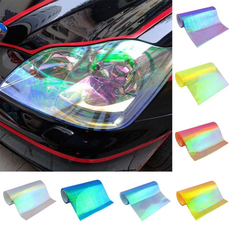 Self Adhesive 30*50cm PVC Vinyl Sticker Glossy Light Film Color Change