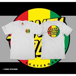 Rasta Santa Cruz Logo Print Unisex Loose Street Style Pure Cotton