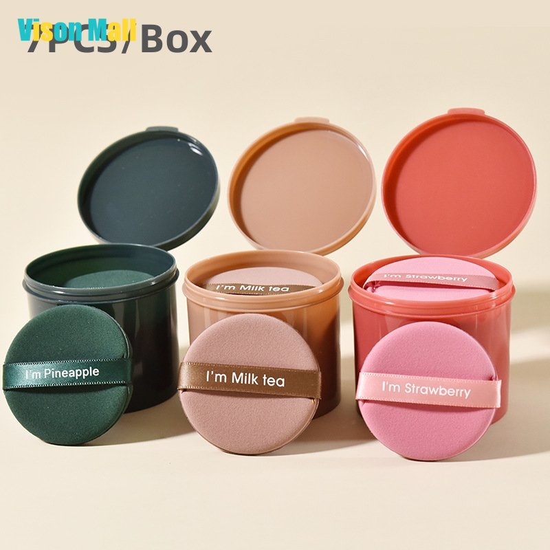 7 PCS Strawberry Makeup Puff Set Ladies Soft Isolation Air Cushion ...