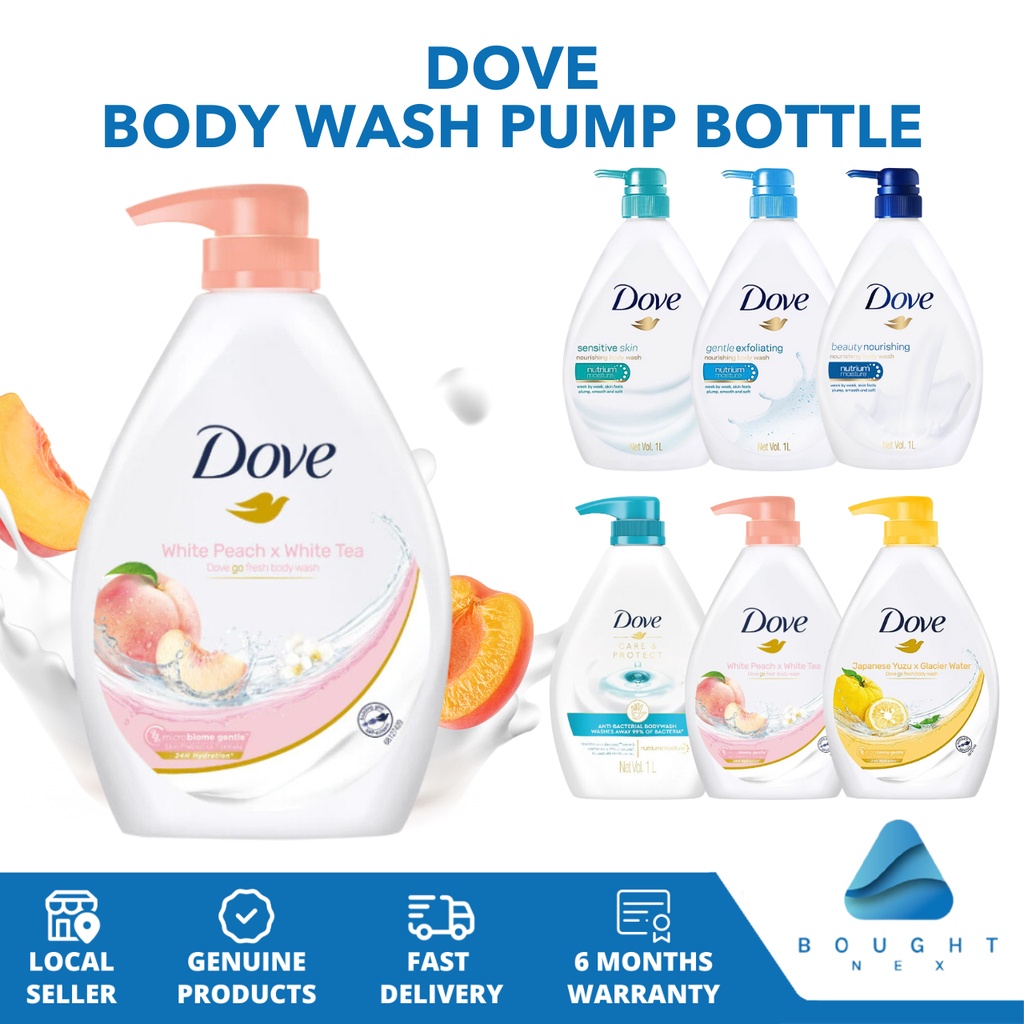 Dove Body Wash Pump Bottle 1L Nourishing Gentle Hydrating Convenient