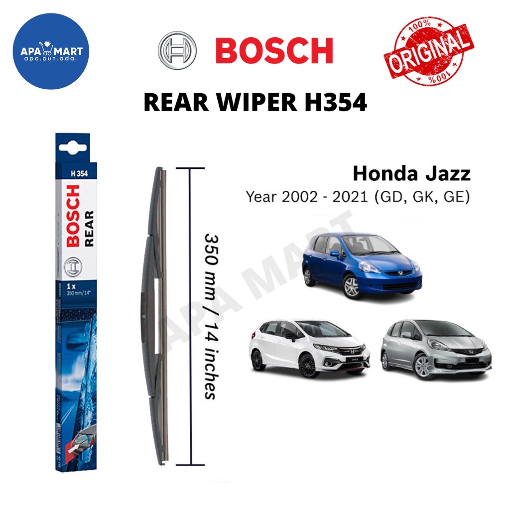 Bosch Rear Wiper H For Honda Jazz Gd Gk Ge Year Shopee Singapore