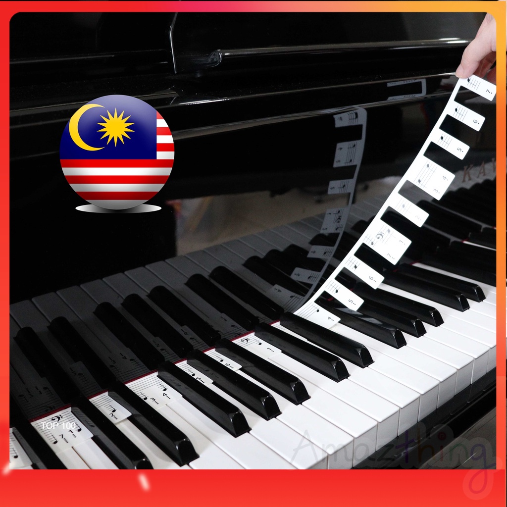 Amazthing 88 Keys Piano Papan Kekunci Nota Label | Piano Keyboard Note ...