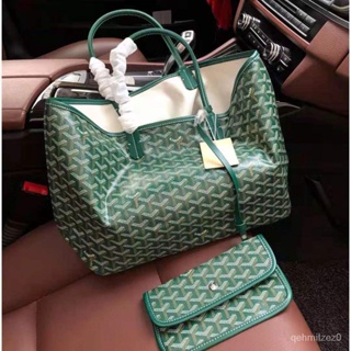 HOT) GAOY GOYARD Fashion Canvas One-Shoulder Portable Shopping Bag  Celebrity Same Style Women's Travel Bags Tote Bag Dog Teeth Bag