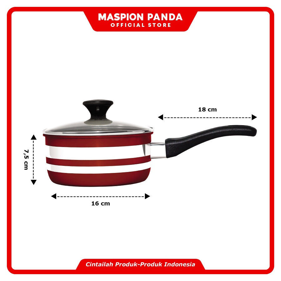 Maspion Panci Stainless Steel Colouris Saucepan Tutup Kaca 16 cm - Gambar 4