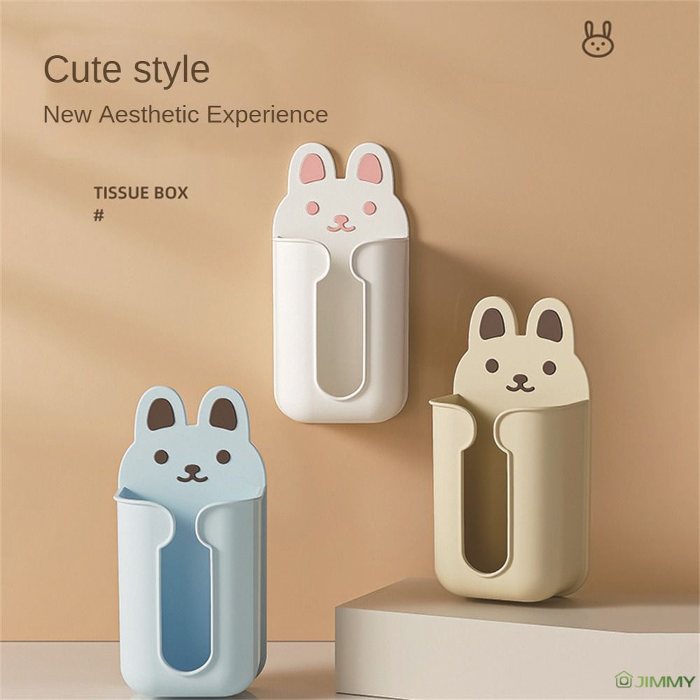Wall-mounted Cartoon Tissue Box Punch-free Wet Wipe Holder Napkin Paper ...
