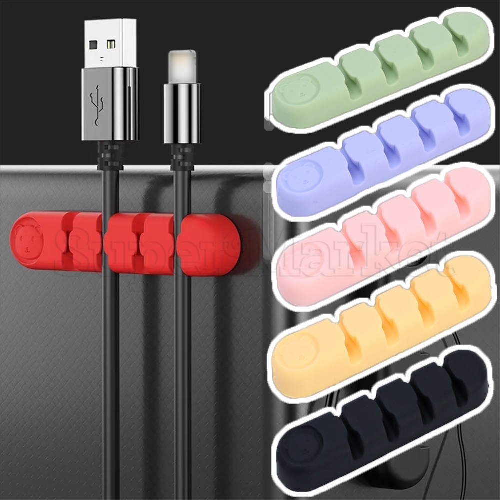[ Featured ] Cute Little Bear Cable Clips Data Cable Fixer Mini Desktop ...