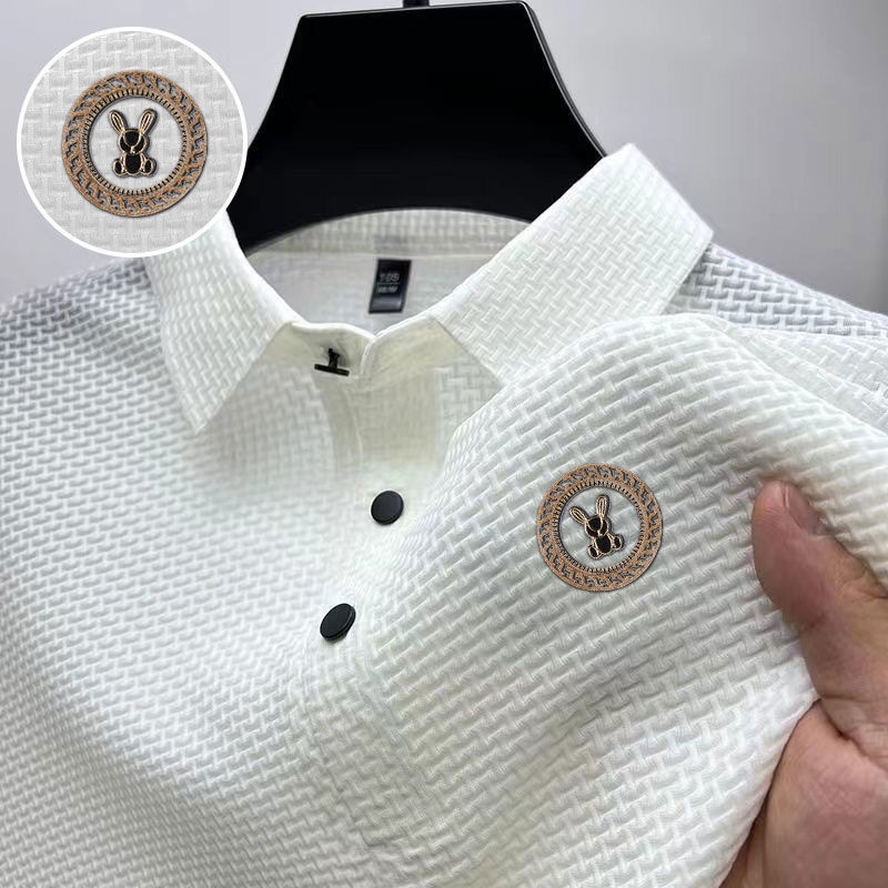 Quick-drying Polo Shirt for Men Ice Silk Short Sleeve T-shirt Mesh ...