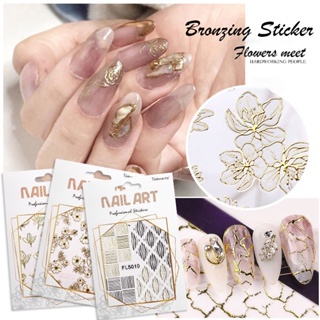 14 Sheets Gold Nail Foils Transfer Stickers Foil Nail Art Supply  Holographic Effect Metallic Nail Art Foil Stickers Color Gold Silver Nail  Foil
