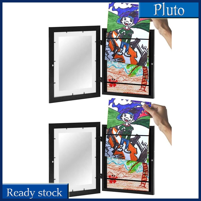 NEW 2pcs A4 Wooden Fillable Picture Frame Front Opening Hinged Photo ...