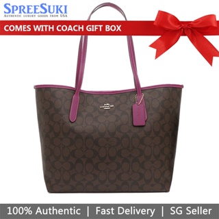 Coach F36658 in Brown / Hot Pink Signature Coated Canvas Monogram