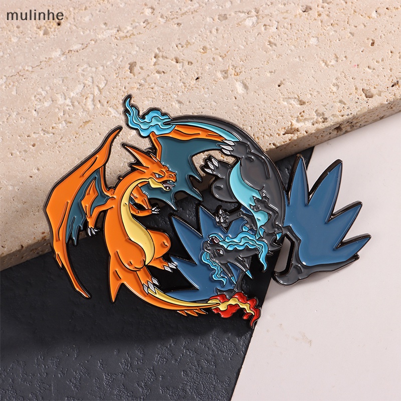 MU Pokemon Charizard Rayquaza Metal Brooch Pikachu Cartoon Kawaii Badge ...