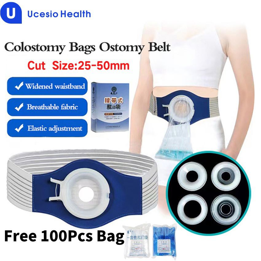 Ostomy Belt With 100Pcs Ostomy Bag Drainable Urostomy Bag After ...