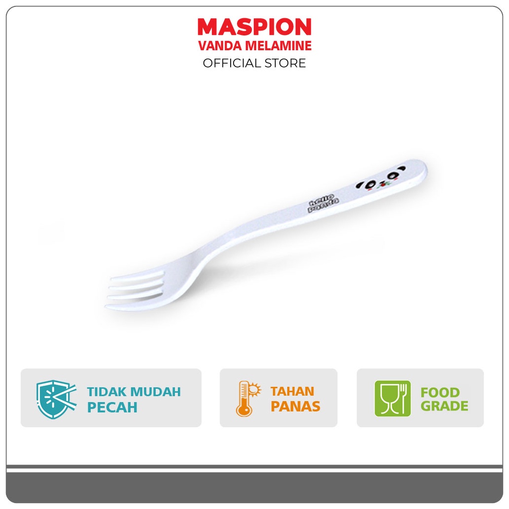 Maspion Vanda Melamin Sendok + Garpu Makan Hello Panda - Gambar 2